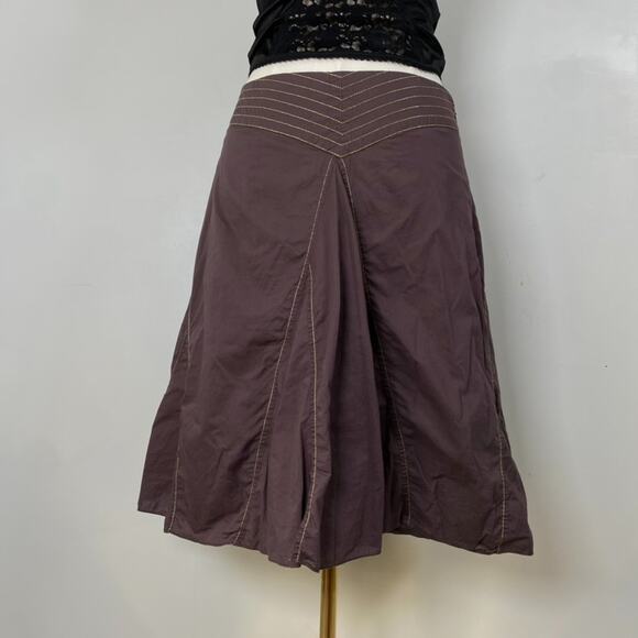 Vintage Old Navy Womens Y2K Chocolate Brown Midi Skirt Size 2 Boho Preppy Fairy - Picture 3 of 11